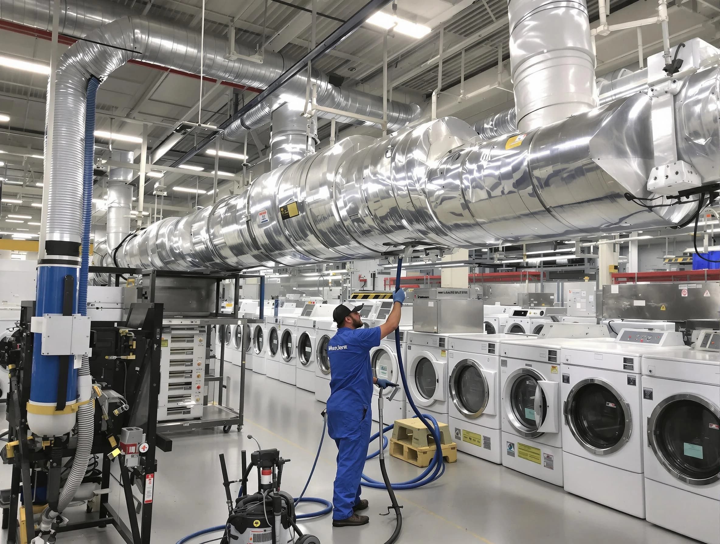 Fairview Dryer Vent Cleaning team performing heavy-duty industrial dryer vent cleaning in Fairview